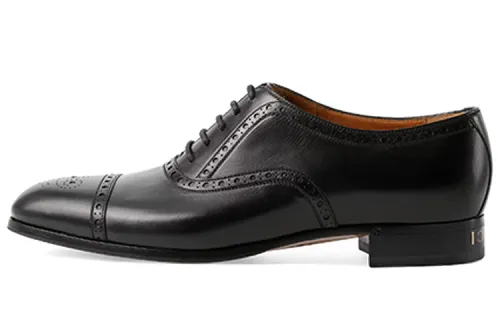 GUCCI Leather Casual Leather Shoes Men's Black