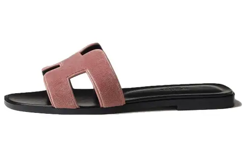 HERMES Oran Slide Slippers Women's Rose