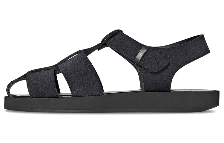 THE ROW Scuba Leather Roman Sandals Men's Black