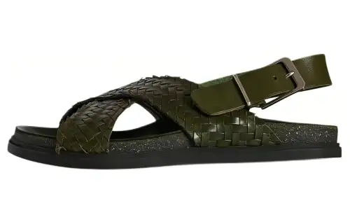 THE ROW Leather One Strap Sandals Women's Green