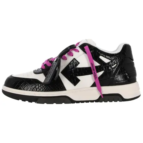 OFF WHITE Out Of Office Croco Print Sneaker 'Black White Purple'