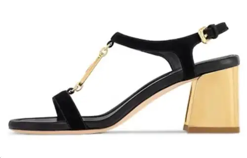 LOUIS VUITTON Dita One Strap Sandals Women's Black