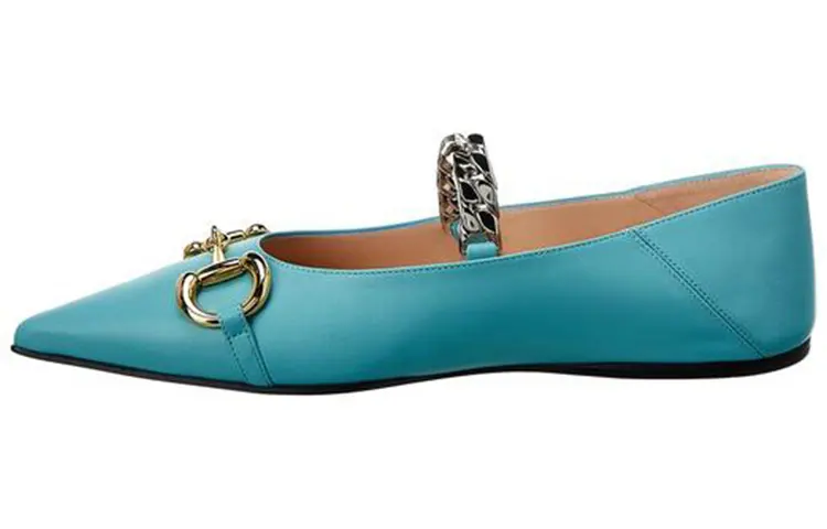 GUCCI Horsebit Women's Casual Shoes Women's Blue