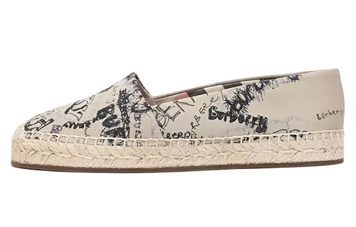 Burberry Fabric Casual Shoes Women's Ecru