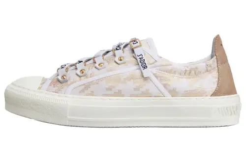 DIOR Walk'n'Dior Stylish Skateboarding Shoes Women's White Gold