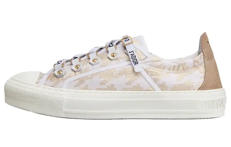 DIOR Walk'n'Dior Stylish Skateboarding Shoes Women's White Gold