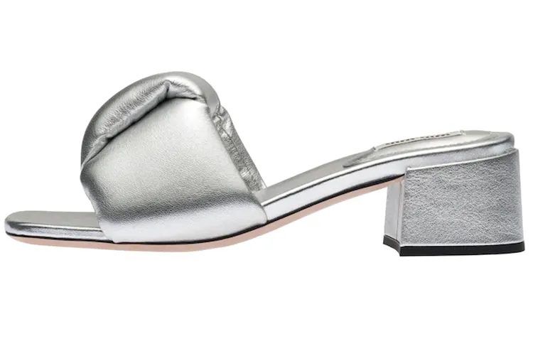 MIU MIU Mordore Slide Slippers Women's Silver