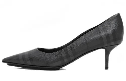 Burberry VINTAGE Slim Heel High Heels 5.5cm Women's Charcoal Gray