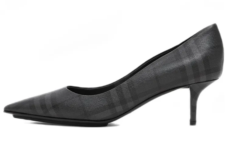 Burberry VINTAGE Slim Heel High Heels 5.5cm Women's Charcoal Gray