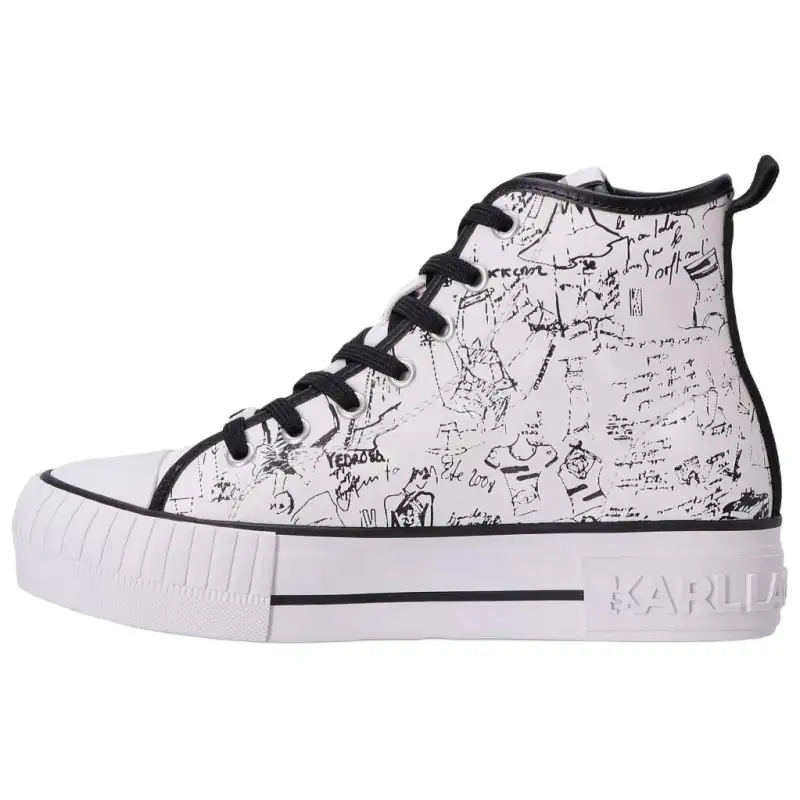 KARL LAGERFELD / Karl Lagerfeld Jeans High top Skateboard Shoes Women's White Black