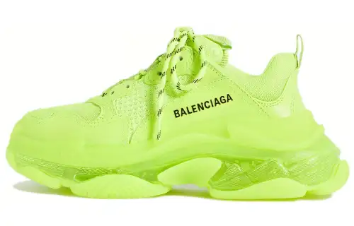 Balenciaga Triple S Low top Chunky Sneakers Women's Neon Green