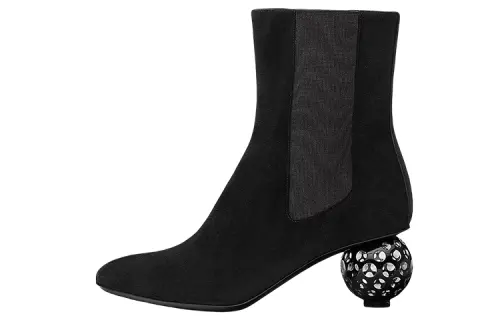 HERMES Daisy Shearling Chelsea Boots Women's Black