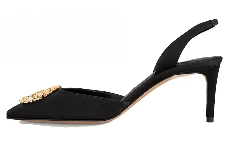 LOUIS VUITTON Met Slim Heel High Heels 6.5cm Women's Black