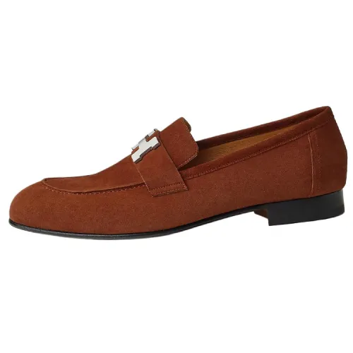 HERMES PARIS Loafers Men's Brown