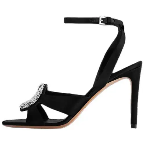 LOUIS VUITTON Met One Strap Sandals 9cm Women's Black