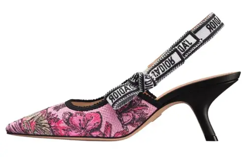 DIOR J'Adior Embroidery Slim Heel High Heels 6.5cm Women's Pink