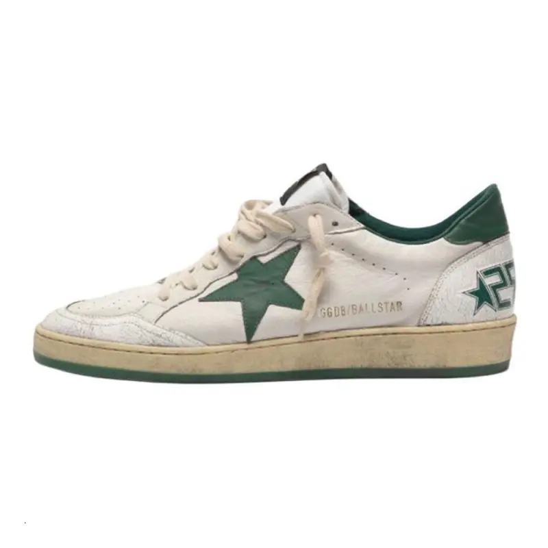 Golden Goose Ball Star Skateboard Shoes Men's White Green