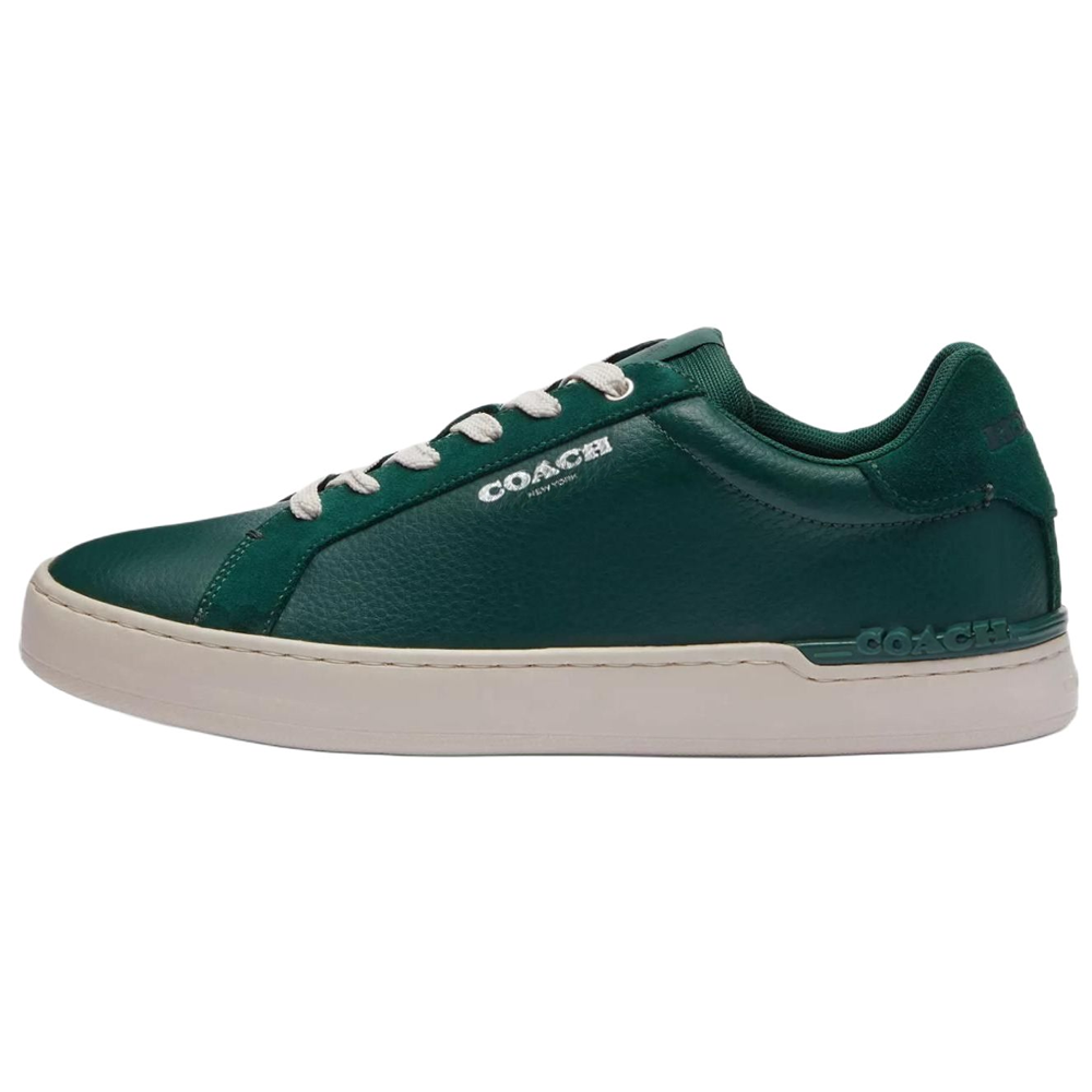 COACH Clip Leather Low top Skateboard Shoes Men's Dark Green