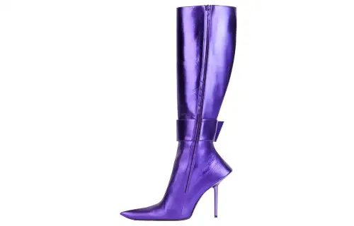 Balenciaga Esse Fashion Knee High Boots 11cm Women's Purple