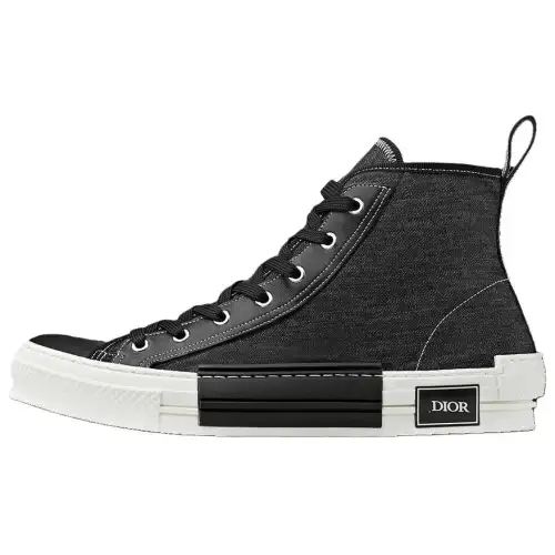 DIOR B23 High top Canvas Shoes Men's Black