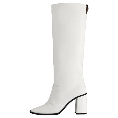 LOUIS VUITTON Berlin Calfskin Knee high Boots 8.5cm Women's White