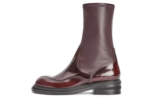 LOEWE Stretch Ankle Boots Women's Burgundy