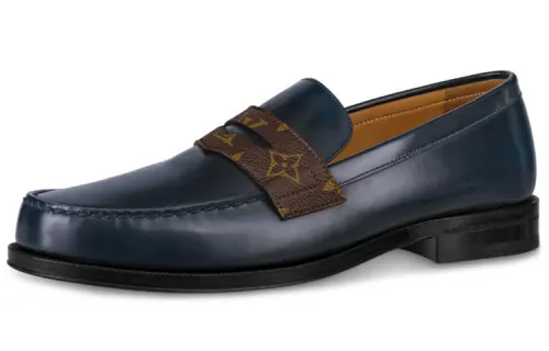 LOUIS VUITTON Sorbonne Monogram Calfskin Casual Shoes Men's Black