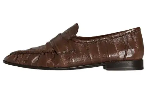 THE ROW Leather Loafers Men's Brown