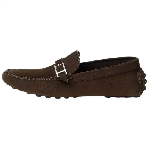 HERMES Idylle Gommino Loafers Men's Dark Umber