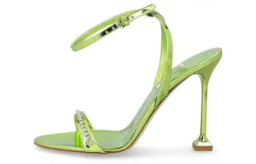 MIU MIU Leather One Strap Sandals Women's Green