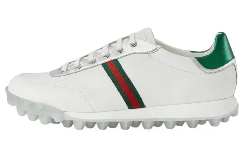 GUCCI Leather Low top Sports Casual Shoes Men's White