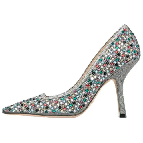 DIOR Capture Slim Heel High Heels 10cm Women's Silver