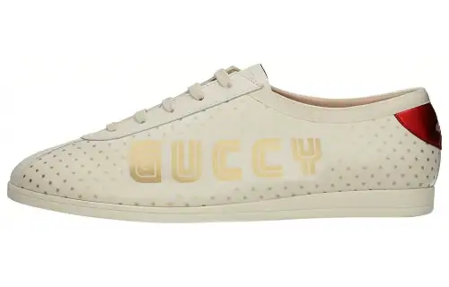Gucci Wmns Falacer Low 'Guccy Print - White' Women's