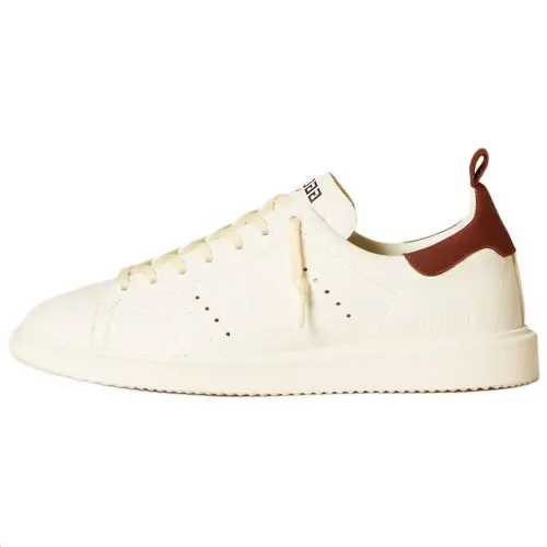 Golden Goose STARTER Cow Leather Low top Skateboard Shoes Men's White