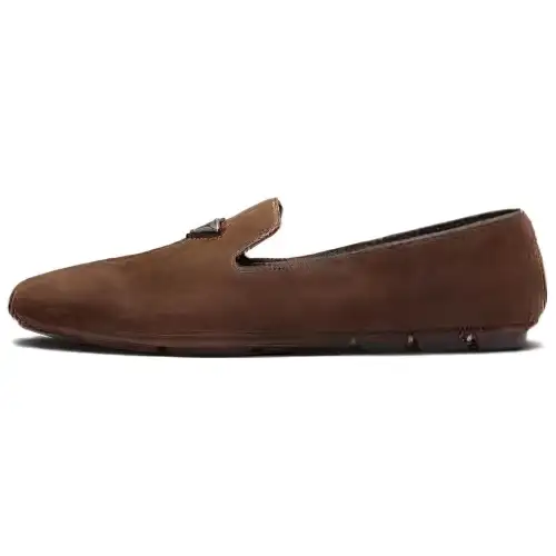 PRADA Logo-plaque Suede Driving Shoes