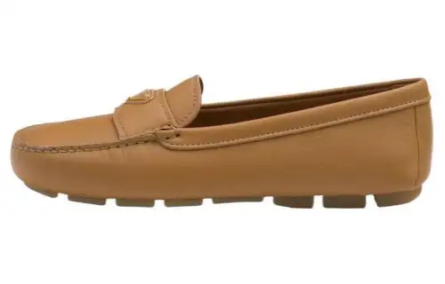 PRADA Leather Casual Shoes Women's Brown