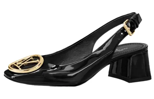 LOUIS VUITTON Madeleine Chunky Heel High Heels Women's Black
