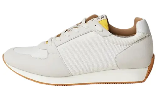 HERMES Leather Cushioning Low top Casual Shoes Men's Gray White