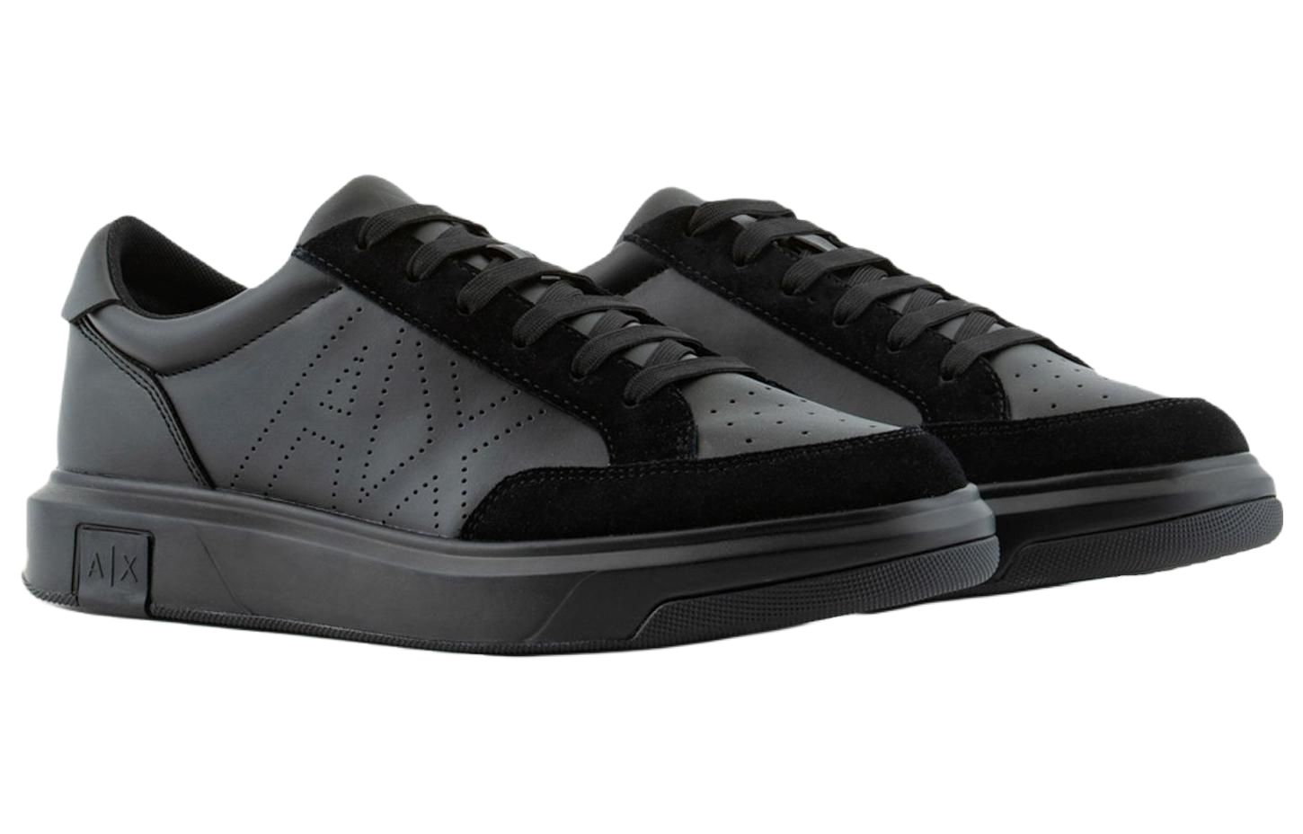ARMANI EXCHANGE Logo-perforated Lace-up Sneakers
