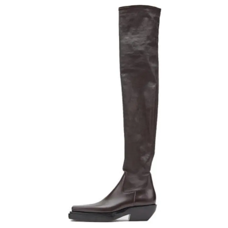 Bottega Veneta Lean Knee high Boots Women's Dark Chocolate