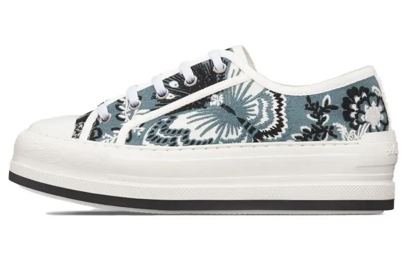DIOR Walk'n'Dior Platform Shoes Low top Skateboard Shoes Women's Denim Blue