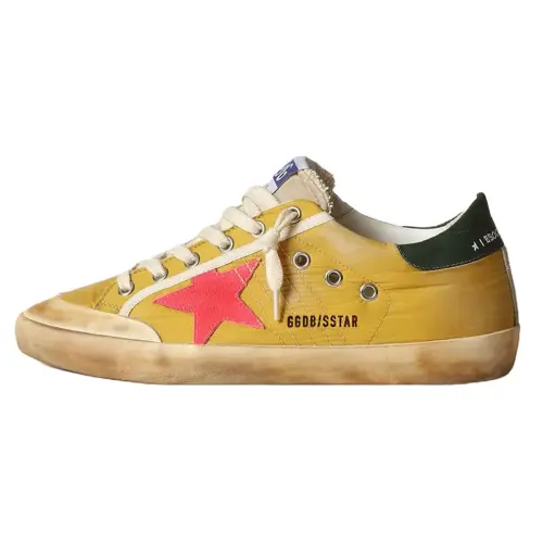 Golden Goose Super Star Skateboard Shoes Women's Yellow Distressed