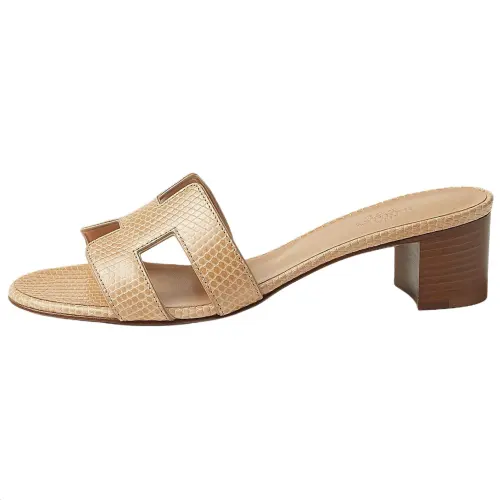HERMES Oasis Slide Slippers 5cm Women's Brown