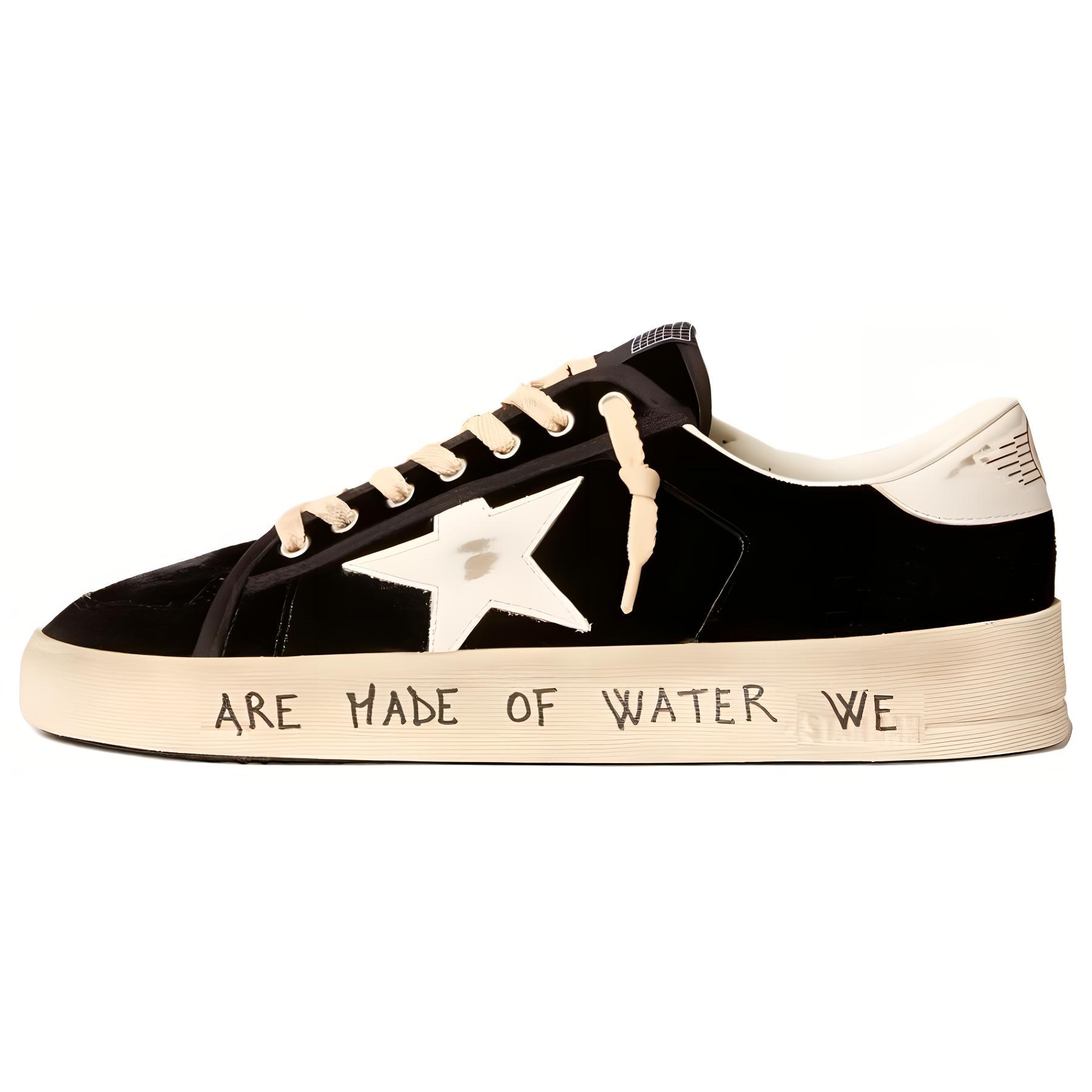 Golden Goose Stardan Low top Skateboard Shoes Men's Black Distressed
