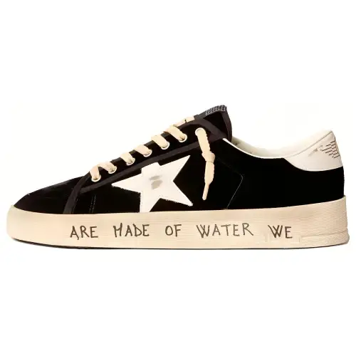 Golden Goose Stardan Low top Skateboard Shoes Men's Black Distressed