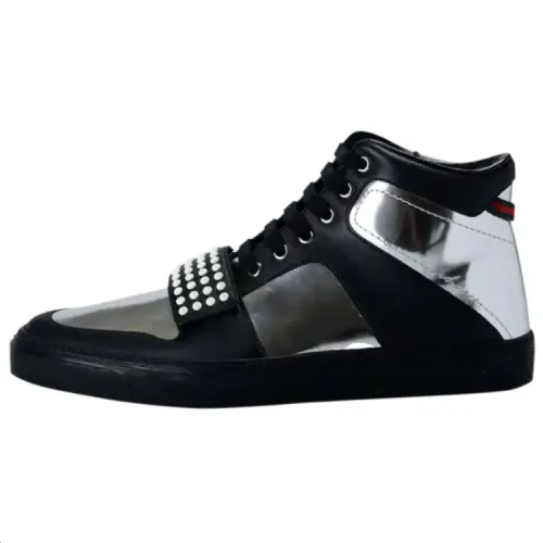 Gucci Metallic Leather High 'Black Silver'