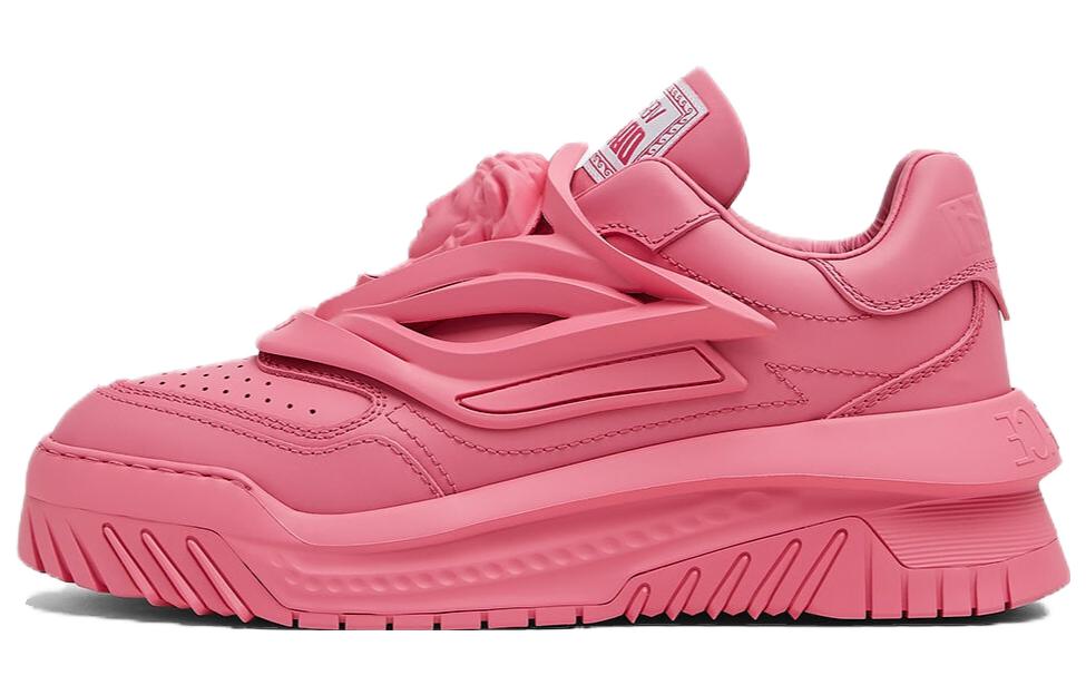 VERSACE Odissea Cow Leather Stylish Skateboarding Shoes Women's Pink
