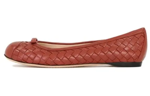 Bottega Veneta Leather Flat Shoes Casual Shoes Women's Red