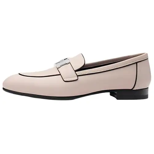 HERMES Paris Cow Leather Women's Casual Shoes Women's Pink