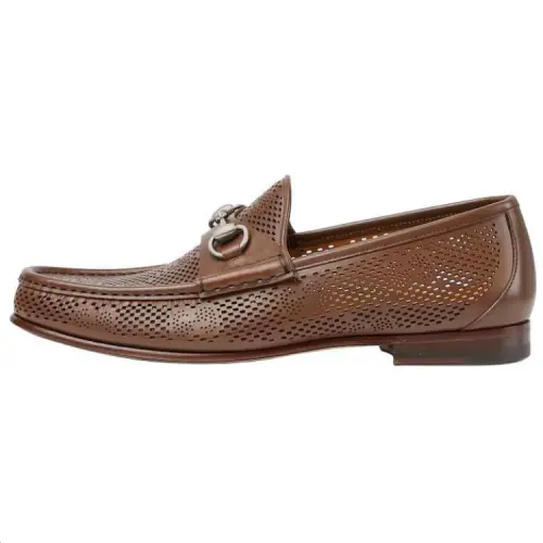 GUCCI Horsebit 1953 Leather Loafers Men's Brown